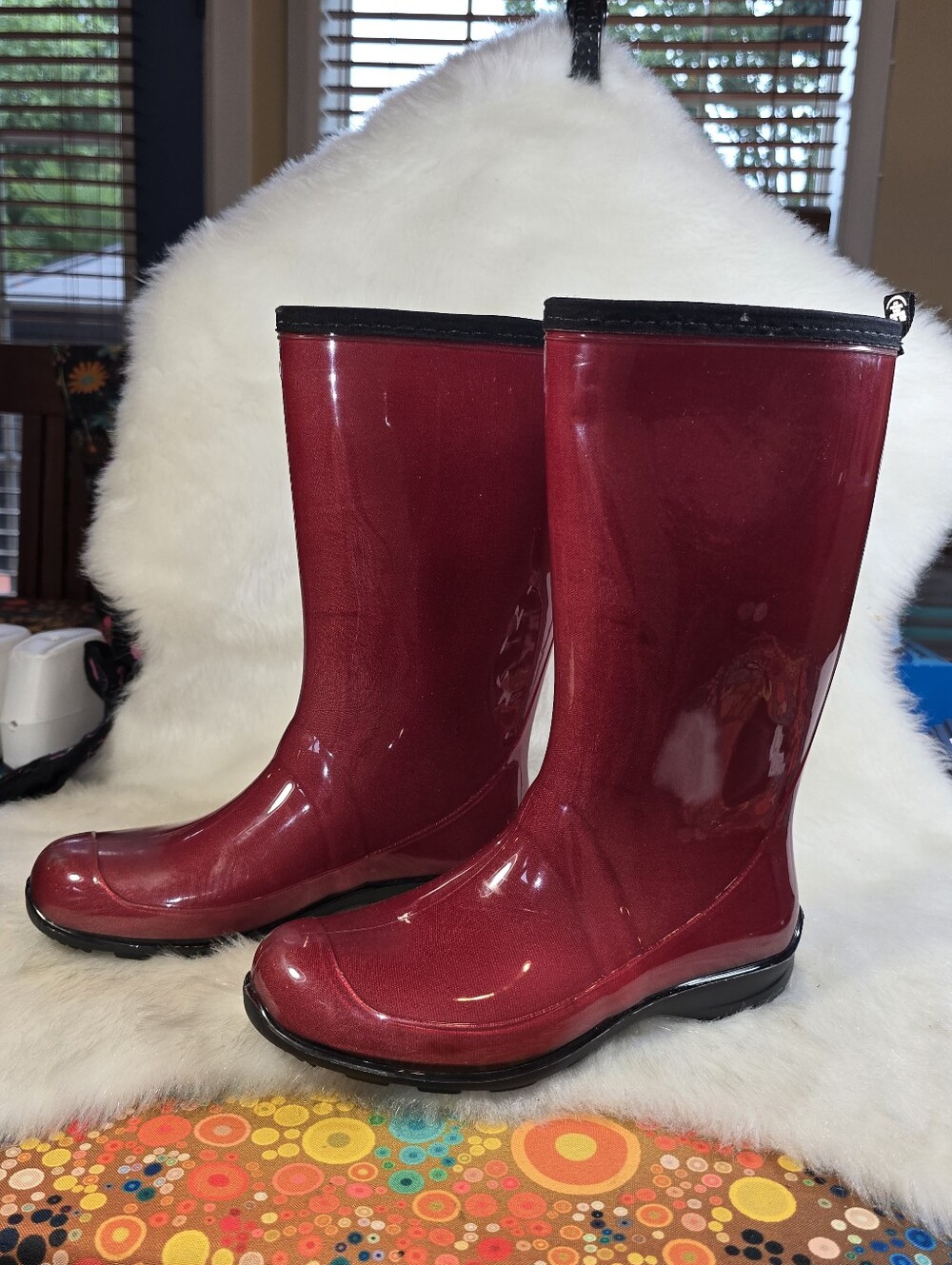 Kamik "Heidi 2" Women's Glossy Red/ Burgundy Mid-Calf Rain Boots